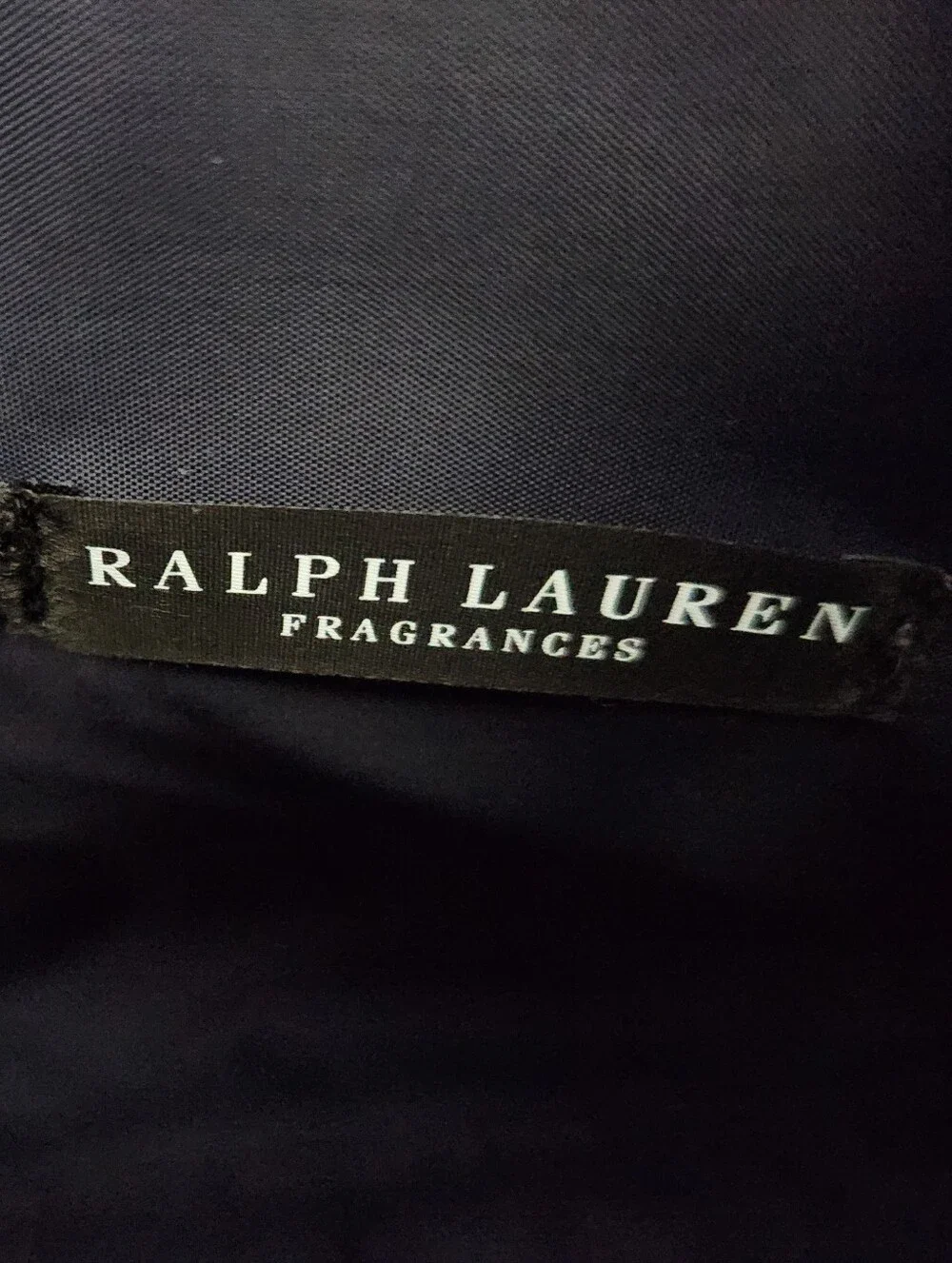 Ralph Lauren Fragrances POLO Duffle Bag Navy Blue White Faux Leather Travel NWT